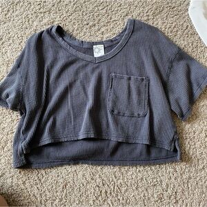 Aerie waffle knit cropped tee